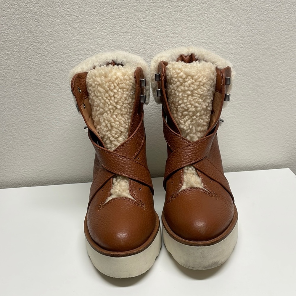 Coach 'kenna' Shearling Leather wedge boots